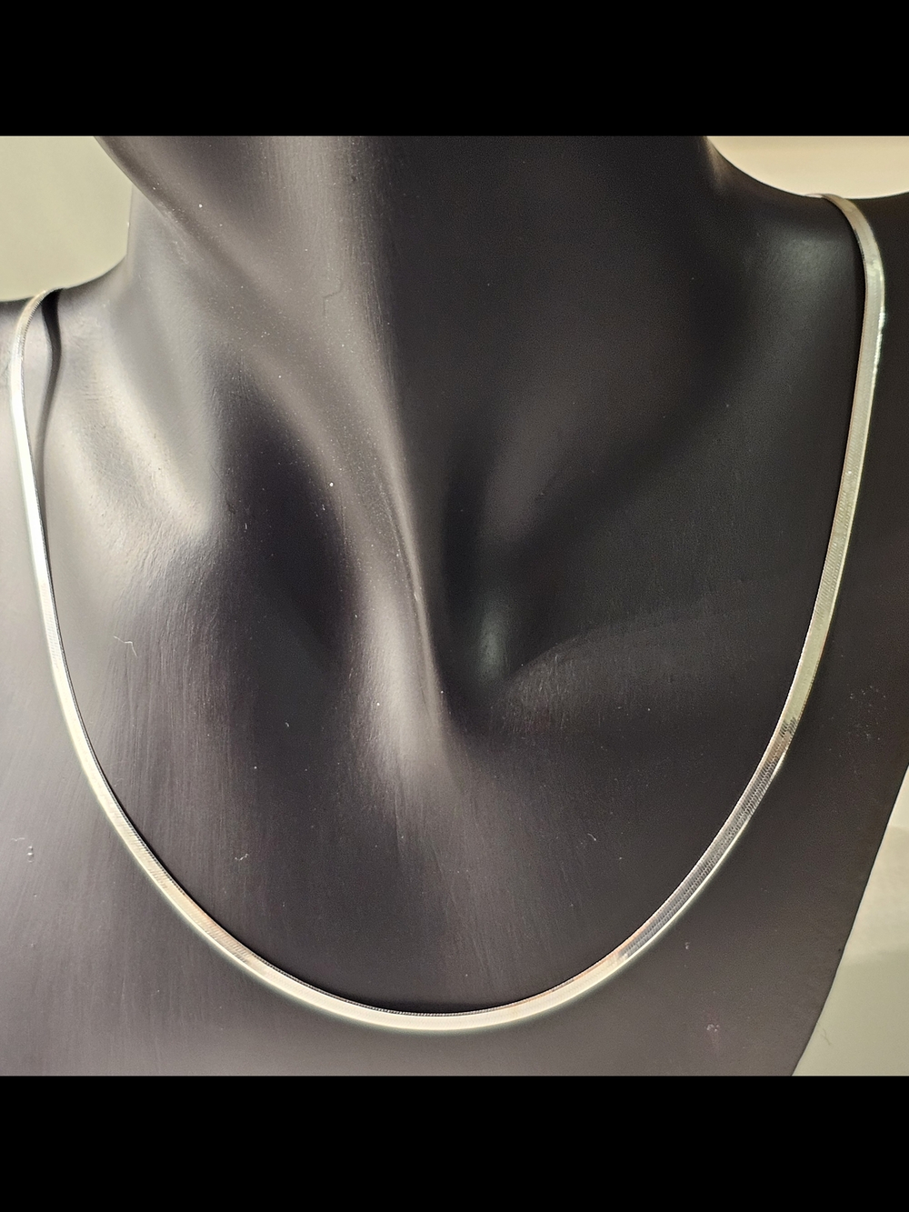 925 Sterling Silver Herringbone Necklace - Silver